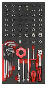 Flank sock set 1/4" 6pt. SFS-S SAE 61-pcs.