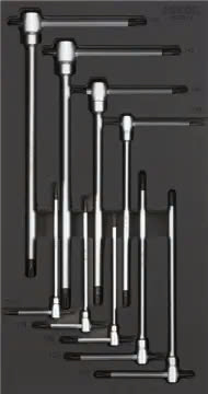 Key wrench set TX adjustable T-handle SFS-S 9-pcs.