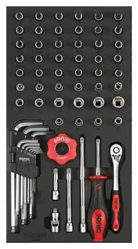 Flank sock set 1/4" 6pt. SFS-S 61-pcs.