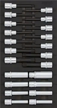 Socket and bit socket set 1/2" 22-pcs.